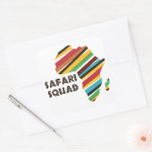 Safari Squad Wild Animal Personeel Grappig Vierkante Sticker (Envelop)