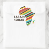Safari Squad Wild Animal Personeel Grappig Vierkante Sticker (Tas)