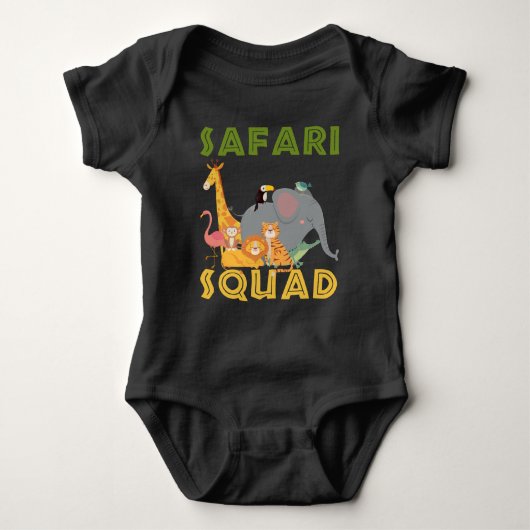 Safari Squad Zoo Animal Family Vacation Romper (Voorkant)