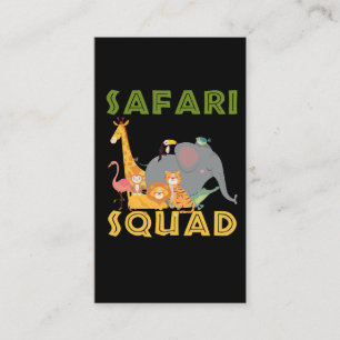 Safari Squad Zoo Animal Family Vacation Visitekaartje