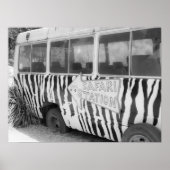 Safari Station Zebra Gestreepte Tour Bus Poster (Voorkant)