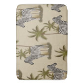 Safari Stijl Zebras & Palmboom Badmat (Voorkant Verticaal)