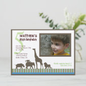 Safari Stripes Foto Uitnodiging (Staand voorkant)