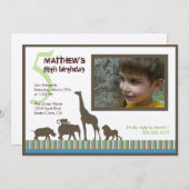 Safari Stripes Foto Uitnodiging (Voorkant / Achterkant)