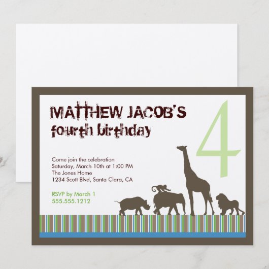 Safari Stripes Kaart (Voorkant / Achterkant)