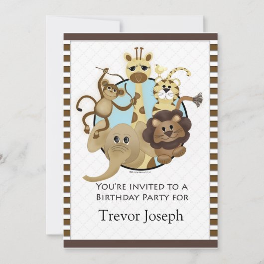 Safari Style van Birthday Party Invitiation Kaart (Voorkant)