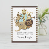Safari Style van Birthday Party Invitiation Kaart (Staand voorkant)