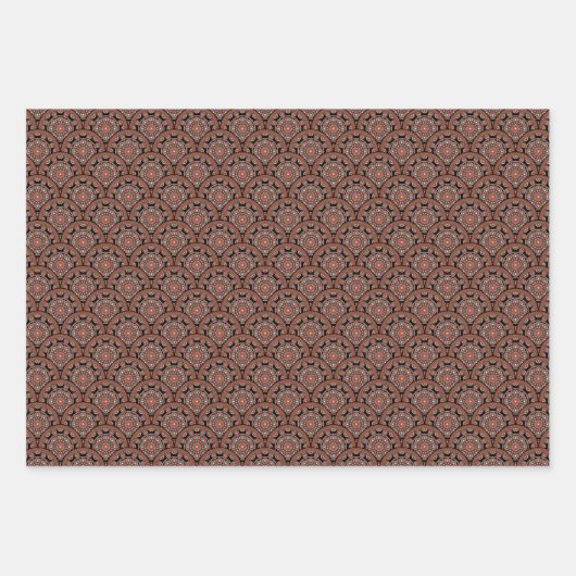 Safari Sunset Bohemian Star Herfst Mandala Art Dec Inpakpapier Vel (Voorkant 3)