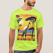 Safari Sunset: Giraffe's Embrace T-shirt (Voorkant)