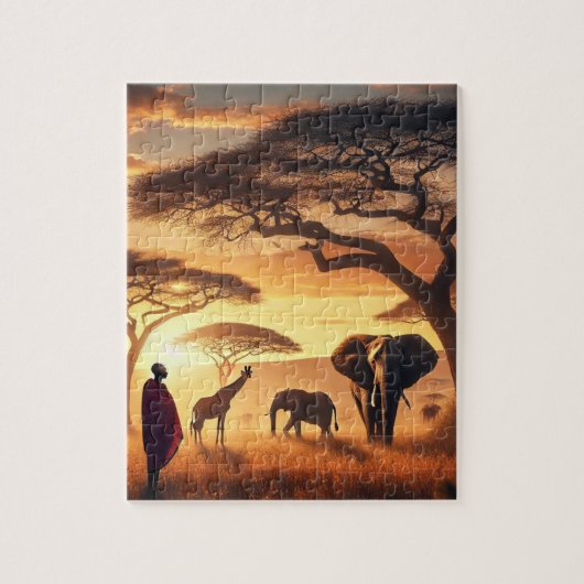 Safari Sunset Legpuzzel (Verticaal)