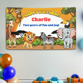 Safari Sunshine Tropical Oerwoud Animals Schattige Spandoek