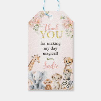 Safari Sweet Girl Bloemrijke Verjaardag Cadeaulabel
