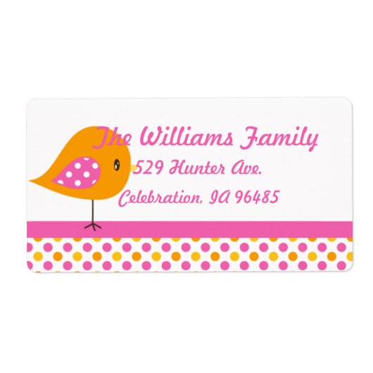 Safari Sweetness Address Label Birdie (Voorkant)