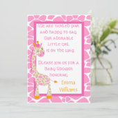 Safari Sweetness Giraffe Baby shower Uitnodiging (Staand voorkant)