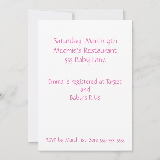 Safari Sweetness Giraffe Baby shower Uitnodiging (Achterkant)