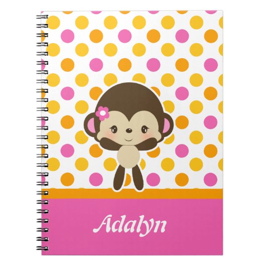 Safari Sweetness Monkey Spiral notebook Notitieboek (Voorkant)