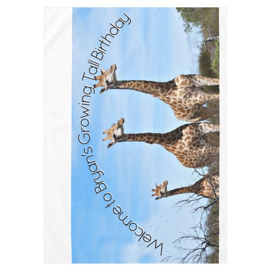 Safari Tafel Kunst 'Groeiend Groot' Tafelkleed (Voorkant)