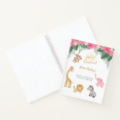 Safari thema Baby Girl Shower Guest Book Notitieboek (Binnen)