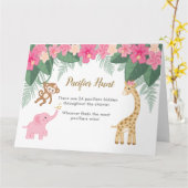 Safari thema Baby Girl Zoek het Pacifier-spel Kaart (Gele Bloem)