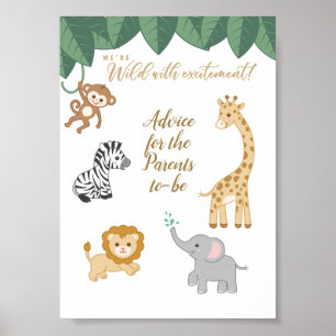 Safari thema Baby shower advies voor ouders aan Poster