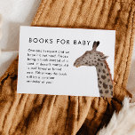 Safari Thema Baby shower Boekaanvraag Informatiekaartje<br><div class="desc">Leuk safari thema baby shower ontwerp met illustratie van een giraffe. De kaart vraagt gasten om een kinderboek mee te nemen in plaats van een kaart. Genderneutraal ontwerp.</div>