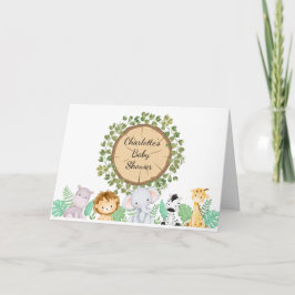 Safari thema Baby shower Folded Uitnodiging