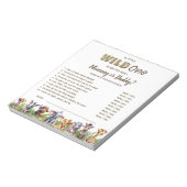 Safari Thema Baby Shower Spel Raad Wie  Notitieblok (Linkerzijde)
