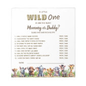 Safari Thema Baby Shower Spel Raad Wie  Notitieblok (Voorkant)