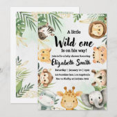 Safari thema baby shower uitnodiging (Voorkant / Achterkant)