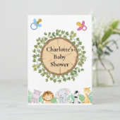 Safari thema Baby shower Vaste uitnodiging (Staand voorkant)