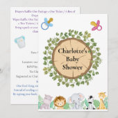 Safari thema Baby shower Vaste uitnodiging (Voorkant / Achterkant)