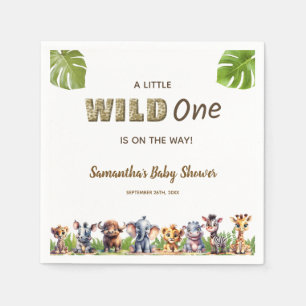 Safari thema een beetje wild een Baby shower Servet