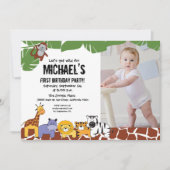 Safari-thema | eerste verjaardag | Laten we wild w Kaart (Voorkant)