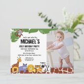 Safari-thema | eerste verjaardag | Laten we wild w Kaart (Staand voorkant)