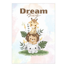 Safari-thema inspirerende kinderkamer muurposter poster