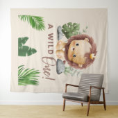 safari thema jungle kids verjaardag wandkleed (In Situ (horizontaal))