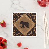 Safari Thema Olifant boven Giraffe Print Servet (Insitu)