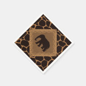 Safari Thema Olifant boven Giraffe Print Servet (Hoek)