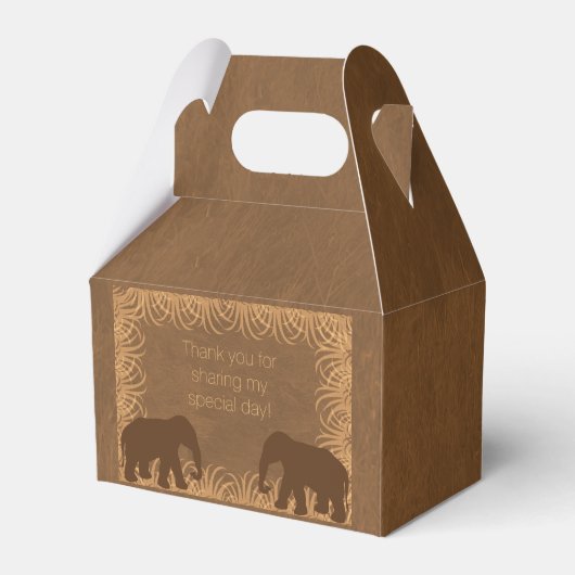 Safari Thema Olifant Party Favor Box Bedankdoosjes (Voorkant Zijde)