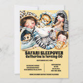 Safari thema sleepover sluimerpyjama kinder kaart (Voorkant)