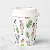 Safari thema twee wilde Oerwoud 2e verjaardag Papieren Bekers (Rechts)