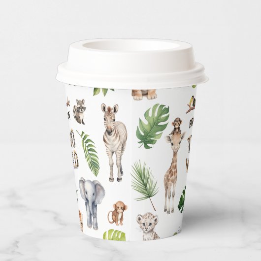 Safari thema twee wilde Oerwoud 2e verjaardag Papieren Bekers (Rechts)
