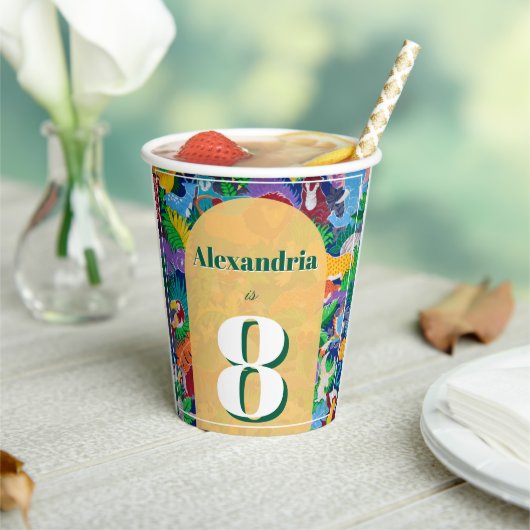 Safari Thema Verjaardag Aangepaste leeftijd Naam Papieren Bekers (Insitu)