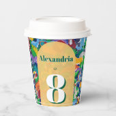 Safari Thema Verjaardag Aangepaste leeftijd Naam Papieren Bekers (Voorkant)