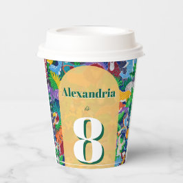 Safari Thema Verjaardag Aangepaste leeftijd Naam Papieren Bekers