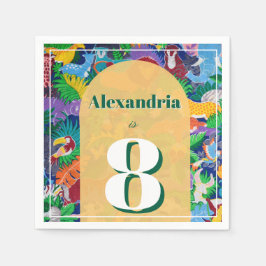 Safari Thema Verjaardag Aangepaste leeftijd Naam Servet