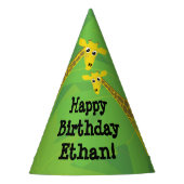 Safari thema verjaardag- giraffen feesthoedjes (Voorkant)