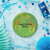 Safari thema verjaardag- giraffen papieren bordje (Feest)