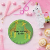 Safari thema verjaardag- giraffen papieren bordje (Feest)