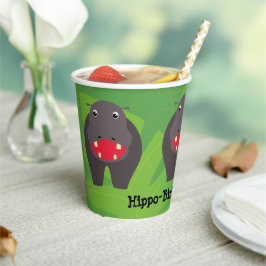Safari thema verjaardag Hippo Papieren Bekers
